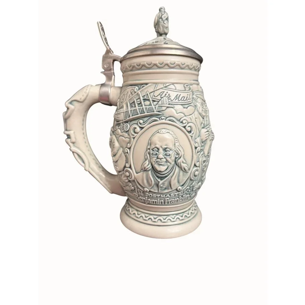 Avon Salute To The Postal Service‎ Stein Pony Express & Benjamin Franklin Design